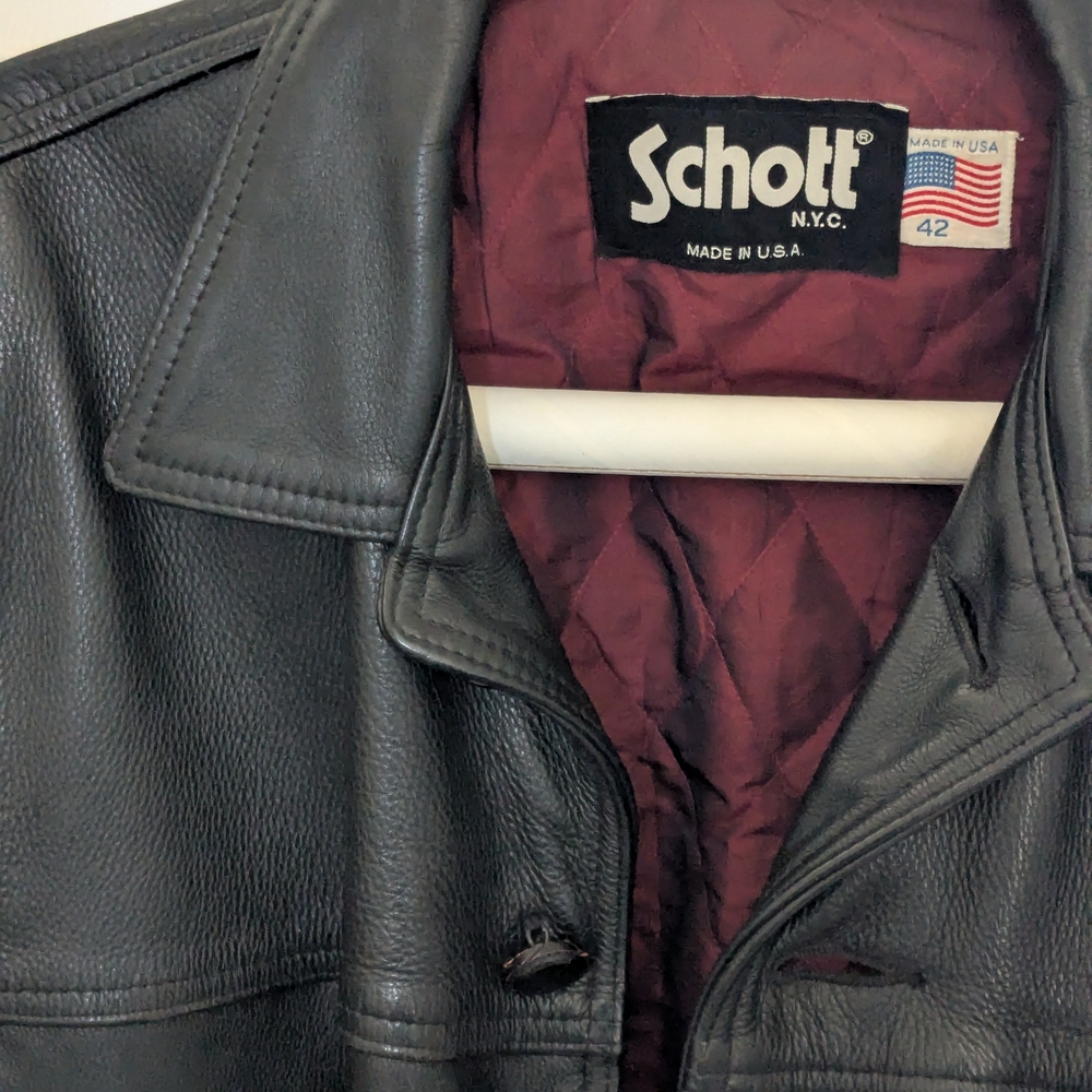 Schott NYC Men's Black Leather Jacket